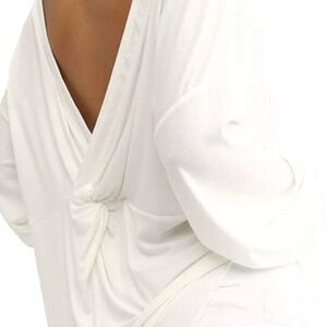 Free People Shimmy Shake Oversized Ribbed Tunic Top Alpine Ivory Small